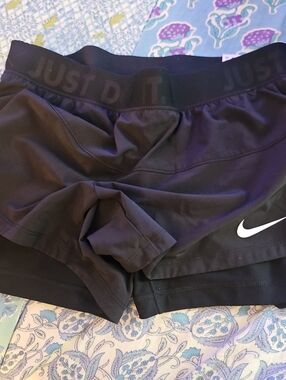 Nike Women's Black Athletic Running Shorts with Built-In Liner